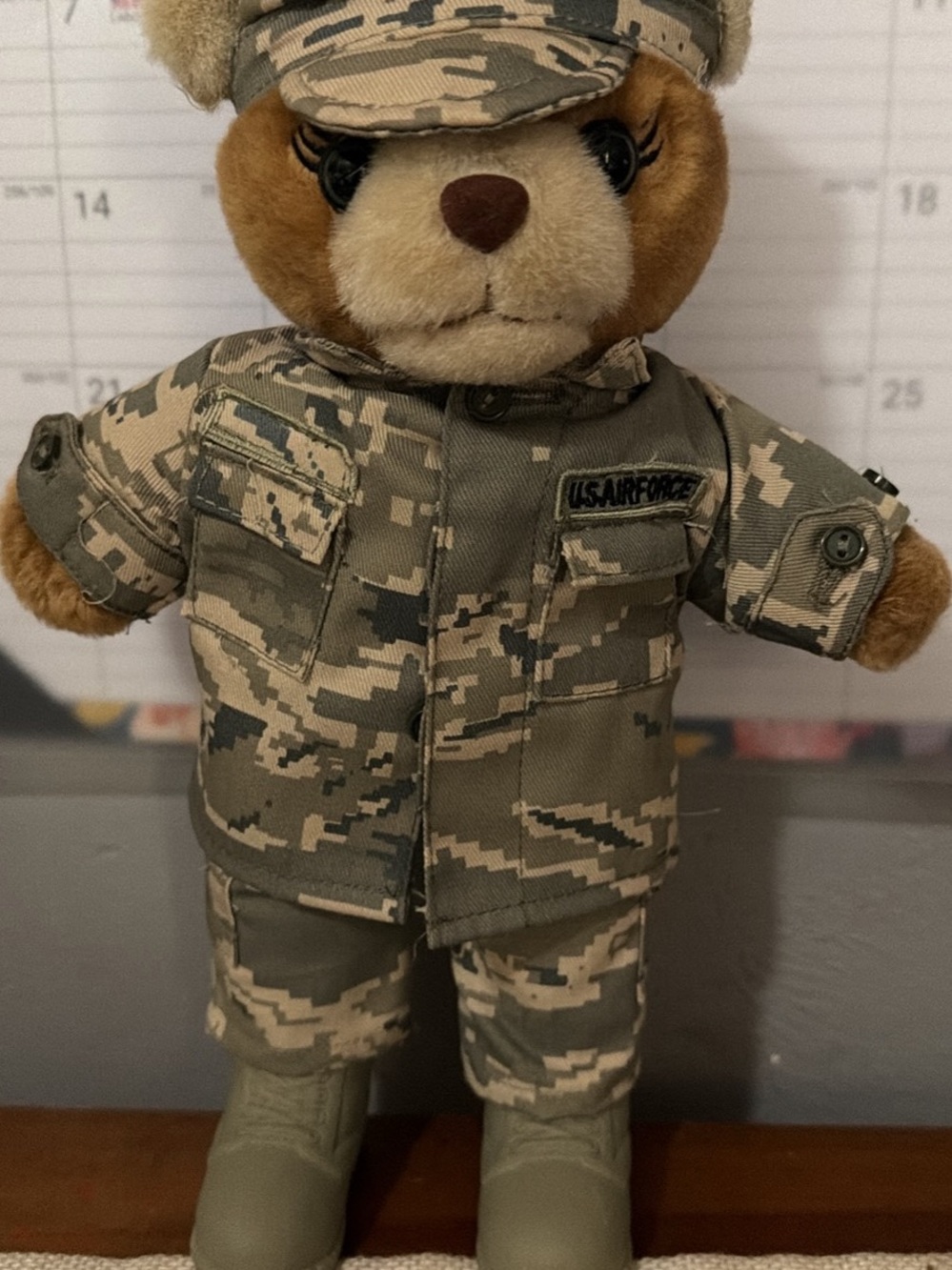 Stuffed Bear in Camo Uniform - Air Force